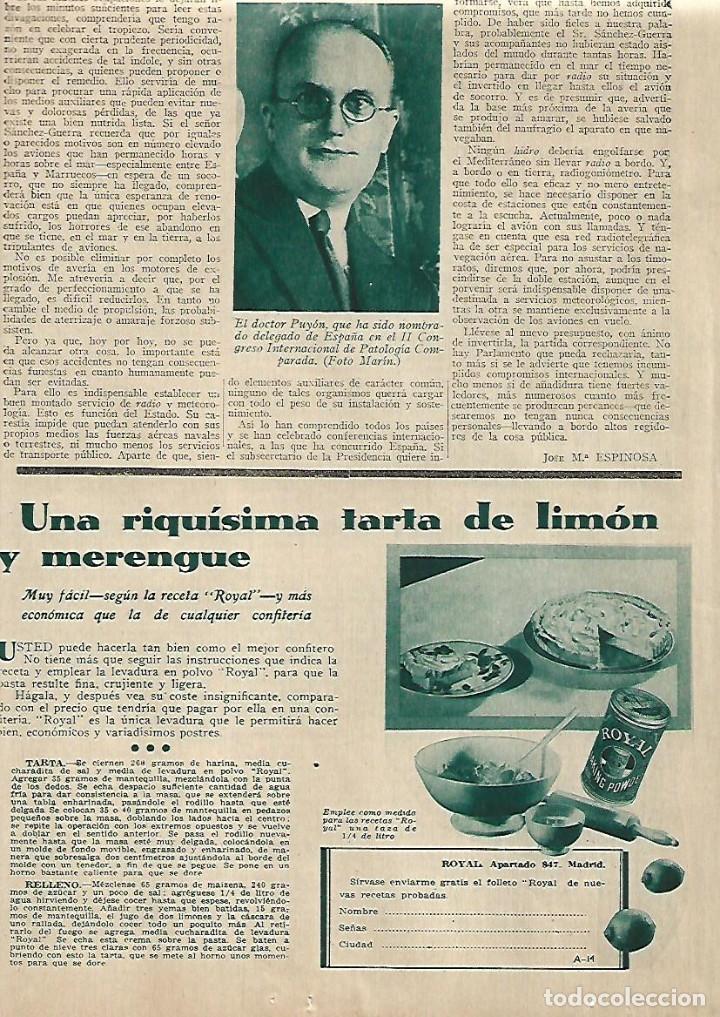 Collezionismo: A&Ntilde;O 1931 RECORTE PRENSA PUBLICIDAD LEVADURA ROYAL TARTA DE LIMON Y MERENGUE RECETA