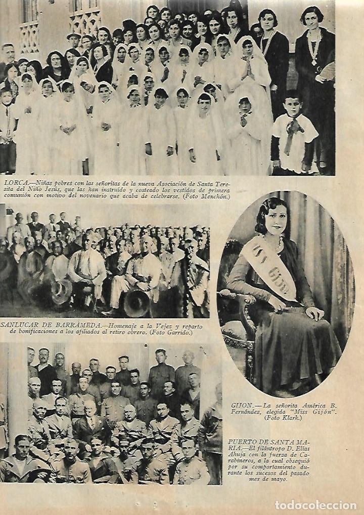 Collezionismo: A&Ntilde;O 1931 RECORTE PRENSA MISS GIJON AMERICA FERNANDEZ PUERTO SANTAMARIA ELIAS AHUJA CARABINEROS