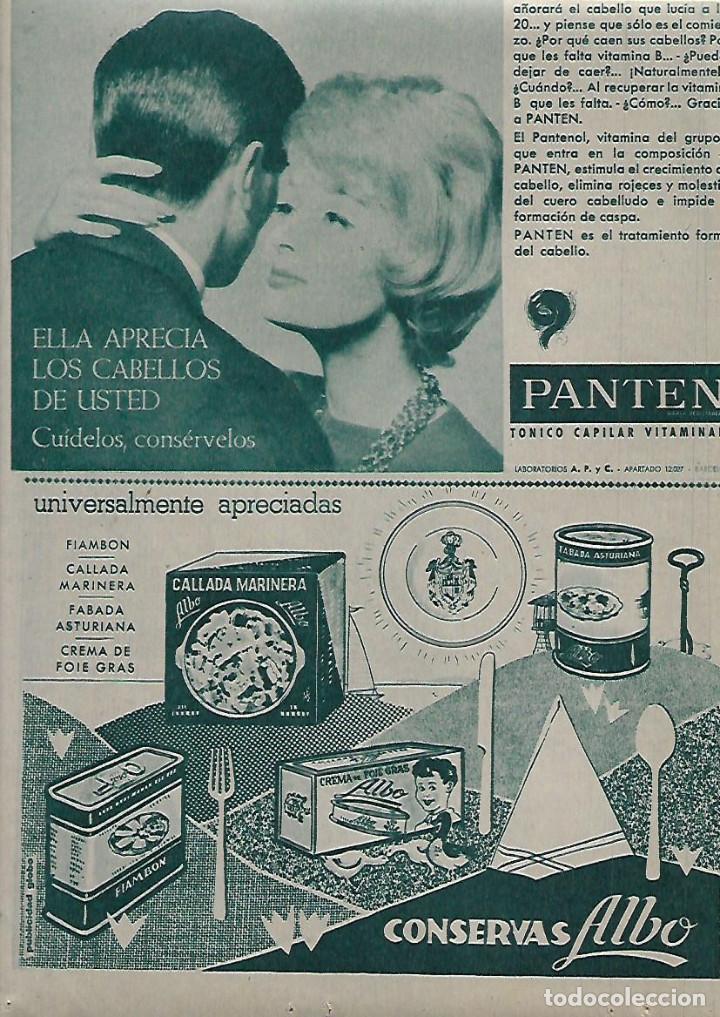 Colecionismo: A&Ntilde;O 1962 RECORTE PRENSA PUBLICIDAD CONSERVAS ALBO PANTEN TONICO CAPILAR VITAMINADO