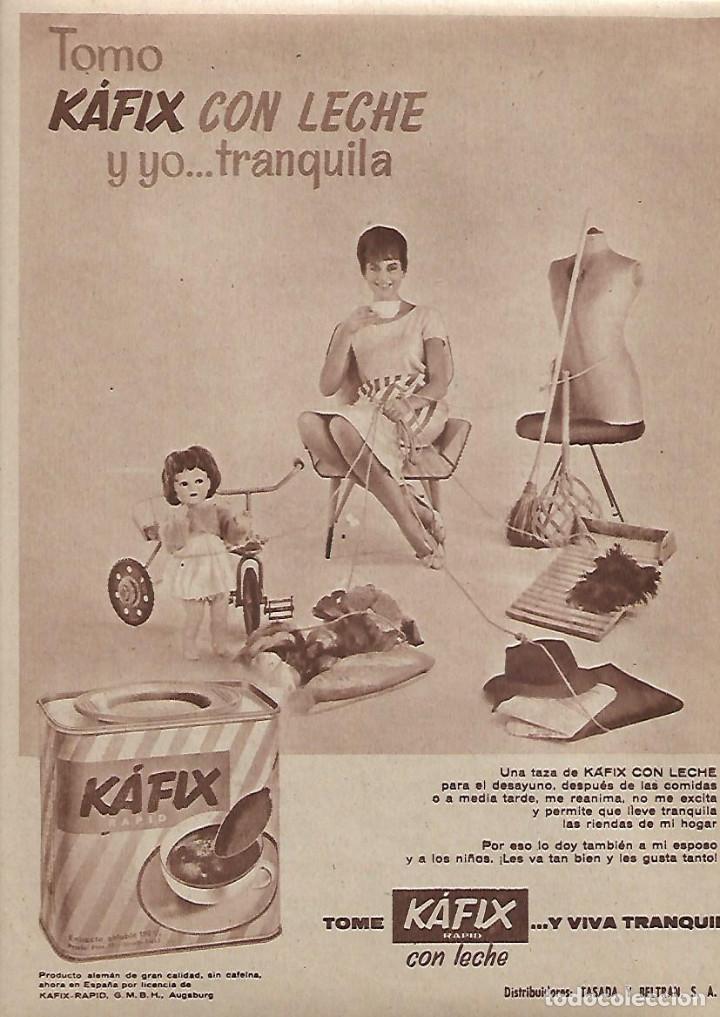 Collectionnisme: A&Ntilde;O 1962 RECORTE PRENSA PUBLICIDAD ALIMENTACION KAFIX CON LECHE