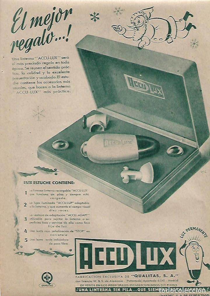 Collectionnisme: A&Ntilde;O 1957 RECORTE PRENSA PUBLICIDAD ESTUCHE MAQUINA DE AFEITAR ACCU LUX