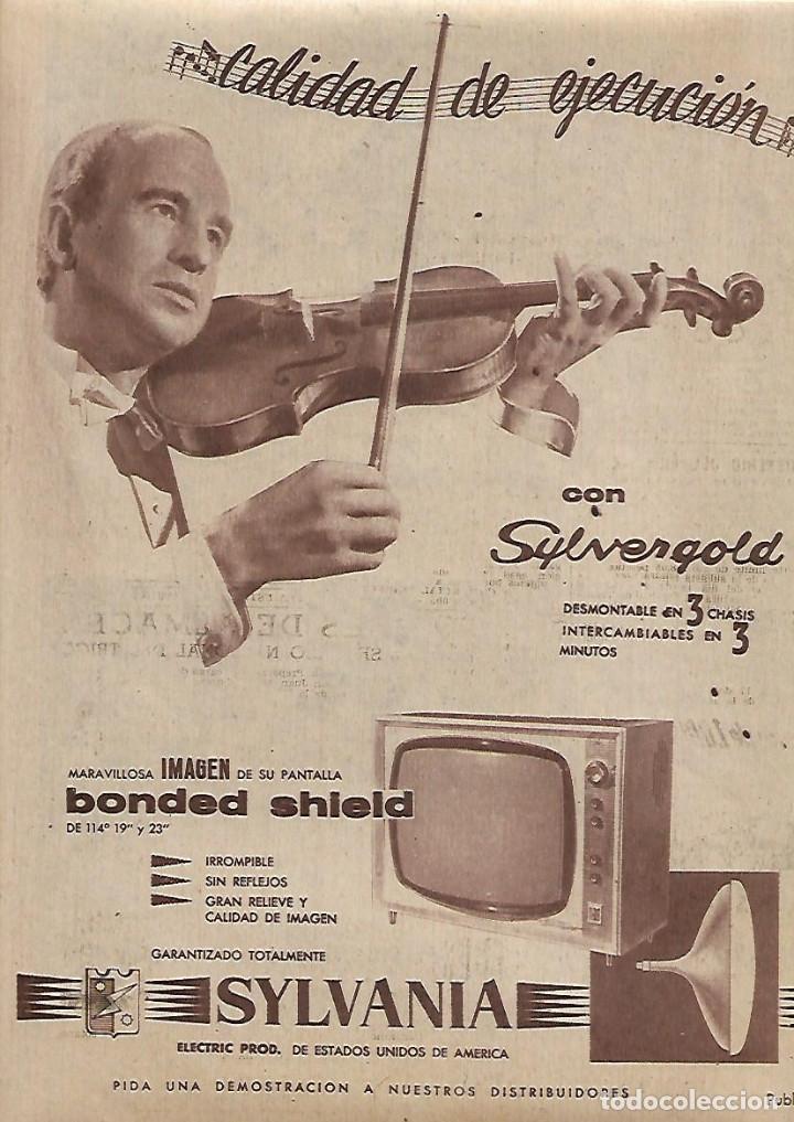 Collectionnisme: A&Ntilde;O 1962 RECORTE PRENSA PUBLICIDAD TELEVISION TELEVISOR SYLVANIA
