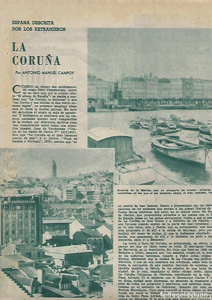 Coleccionismo: A&Ntilde;O 1962 RECORTE PRENSA LA CORU&Ntilde;A AVENIDA DE LA MARINA TORRES CIUDAD BAHIA