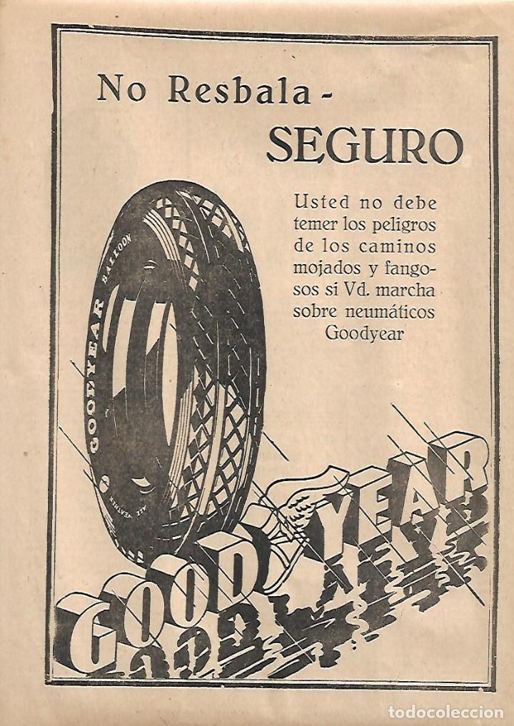 Collectionnisme: A&Ntilde;O 1930 RECORTE PRENSA PUBLICIDAD GOODYEAR NEUMATICO RUEDA COCHE