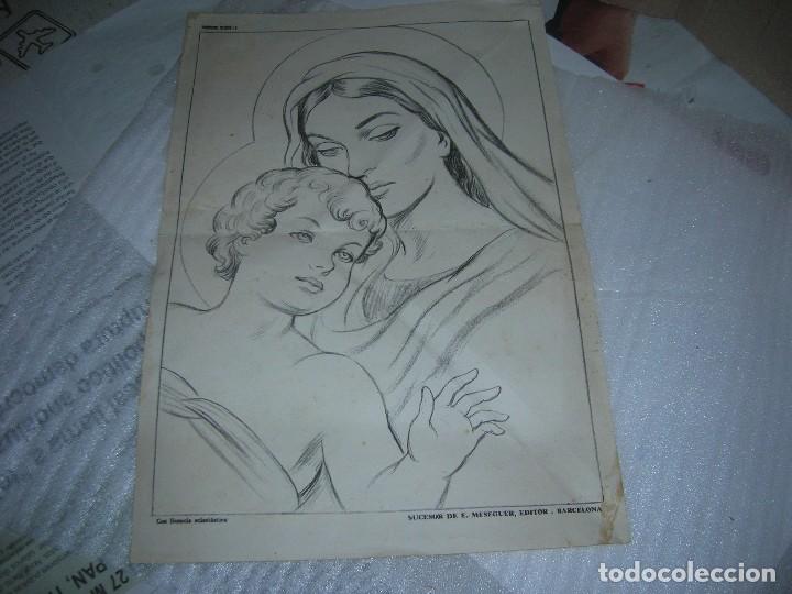 Coleccionismo: Virgen Mar&iacute;a con el Ni&ntilde;o Jes&uacute;s. Serie XXII/1. Licencia eclesi&aacute;stica. Sucesor de E. Meseguer, Editor.
