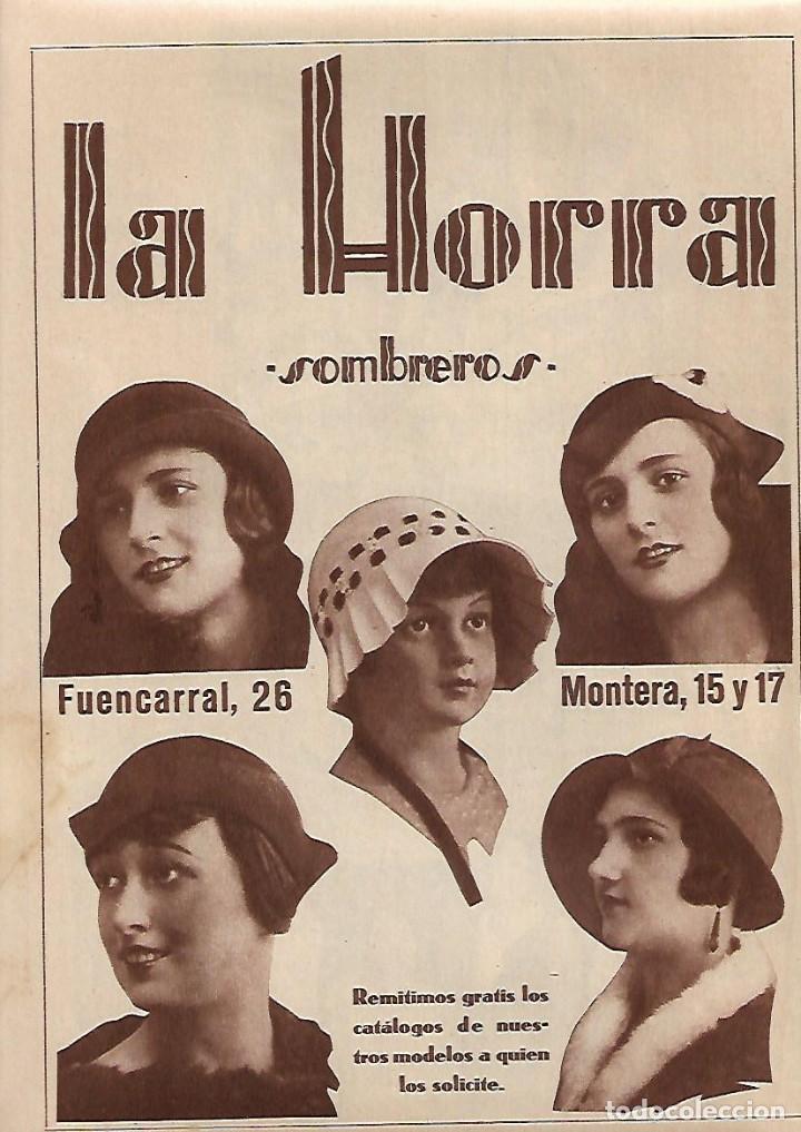 Coleccionismo: A&Ntilde;O 1931 RECORTE PRENSA PUBLICIDAD LA HORRA SOMBREROS
