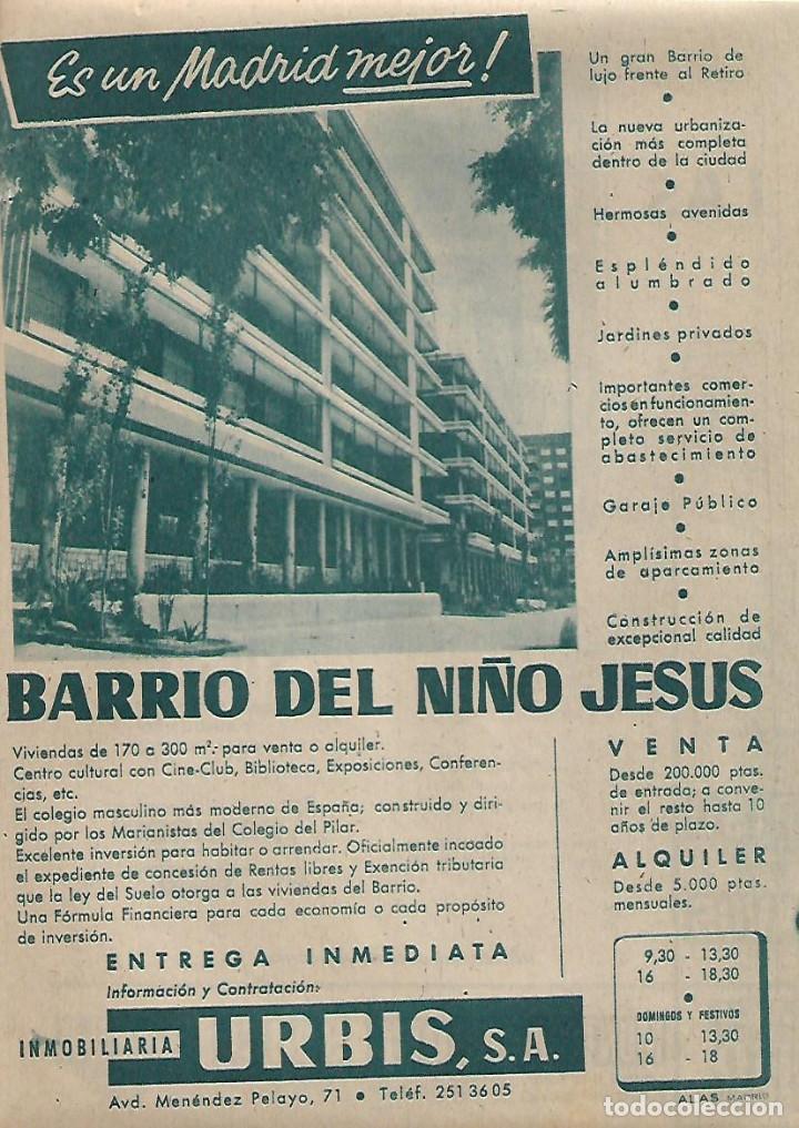 Collectionnisme: A&Ntilde;O 1960 RECORTE PRENSA PUBLICIDAD BARRIO DEL NI&Ntilde;O JESUS URBIS INMOBILIARIA COCINAS FAR