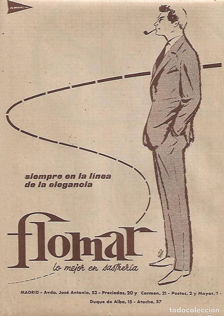 Sammelleidenschaft Papier: A&Ntilde;O 1960 RECORTE PRENSA PUBLICIDAD FLOMAR LO MEJOR EN SASTRERIA MODA TRAJE