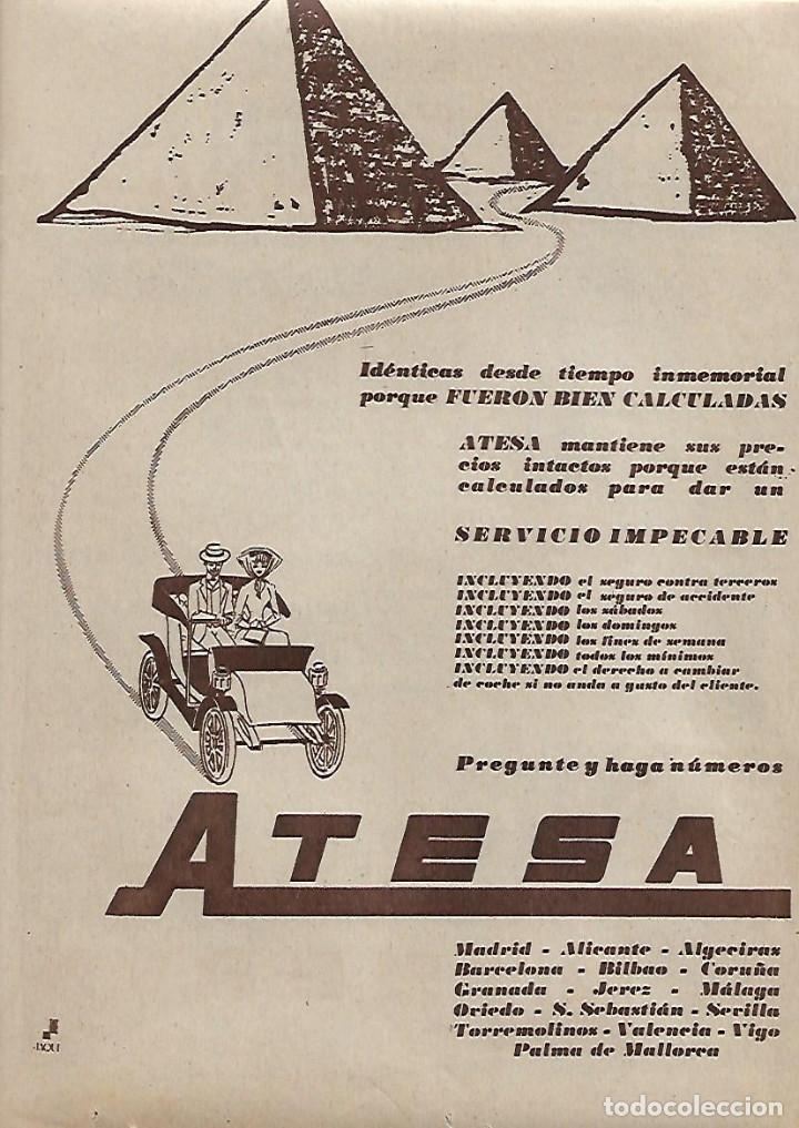 Coleccionismo: A&Ntilde;O 1962 RECORTE PRENSA PUBLICIDAD ATESA TERGAL S.A.F.A. SAFA