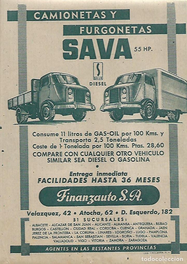 Colecionismo: A&Ntilde;O 1960 RECORTE PRENSA PUBLICIDAD CAMIONETA FURGONETA SAVA FINANZAUTO VEHICULO TRANSPORTE