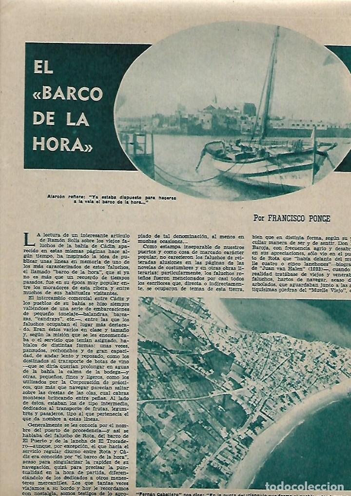 Colecionismo: A&Ntilde;O 1962 RECORTE PRENSA EL BARCO DE LA HORA POR FRANCISCO PONCE CADIZ PUERTO
