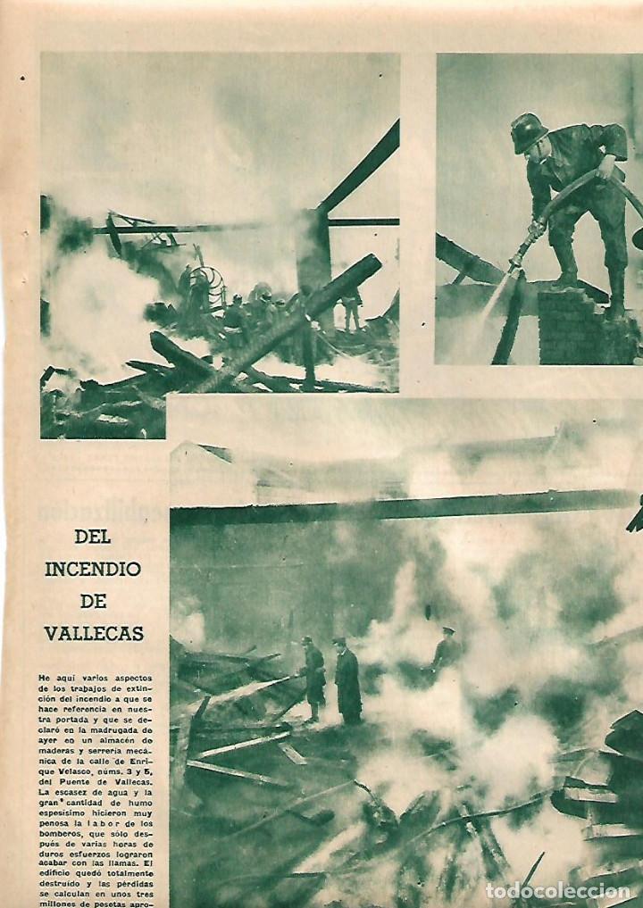 Coleccionismo: A&Ntilde;O 1957 RECORTE PRENSA EL INCENDIO DE VALLECAS BOMBEROS