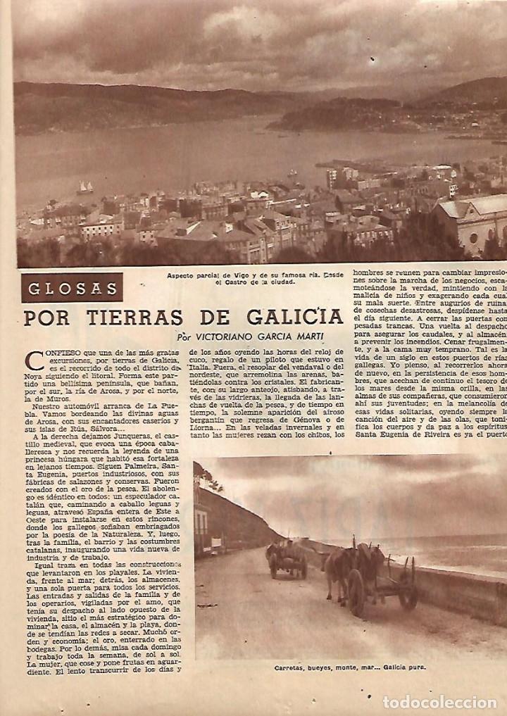 Colecionismo: A&Ntilde;O 1957 RECORTE PRENSA GALICIA CARRETAS BUEYES VIGO VALLE MILLOR HUMILLADERO PONTEVEDRA CRUZ