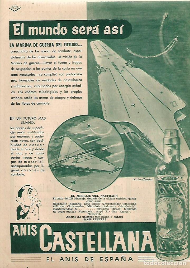 Colecionismo: A&Ntilde;O 1957 RECORTE PRENSA PUBLICIDAD BEBIDAS ANIS CASTELLANA