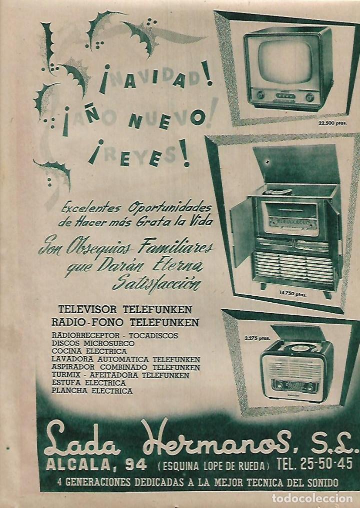 Collectionnisme: A&Ntilde;O 1957 RECORTE PRENSA PUBLICIDAD LADA HERMANOS MEJOR TECNICA DEL SONIDO