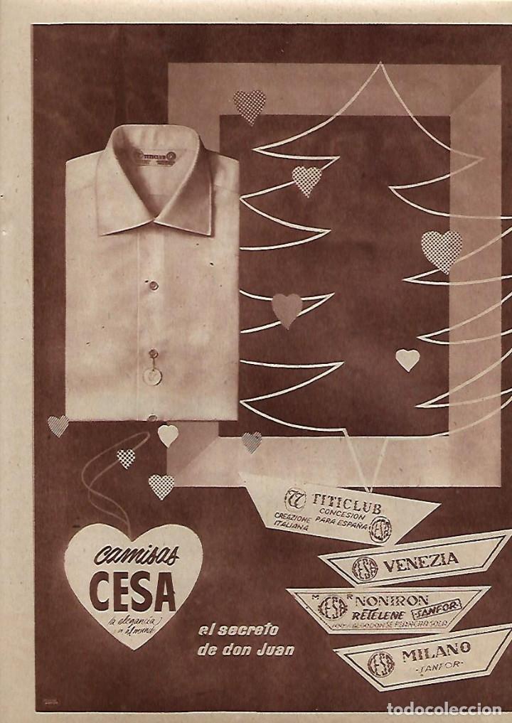 Colecionismo: A&Ntilde;O 1957 RECORTE PRENSA PUBLICIDAD CAMISAS CESA ROPA MODA