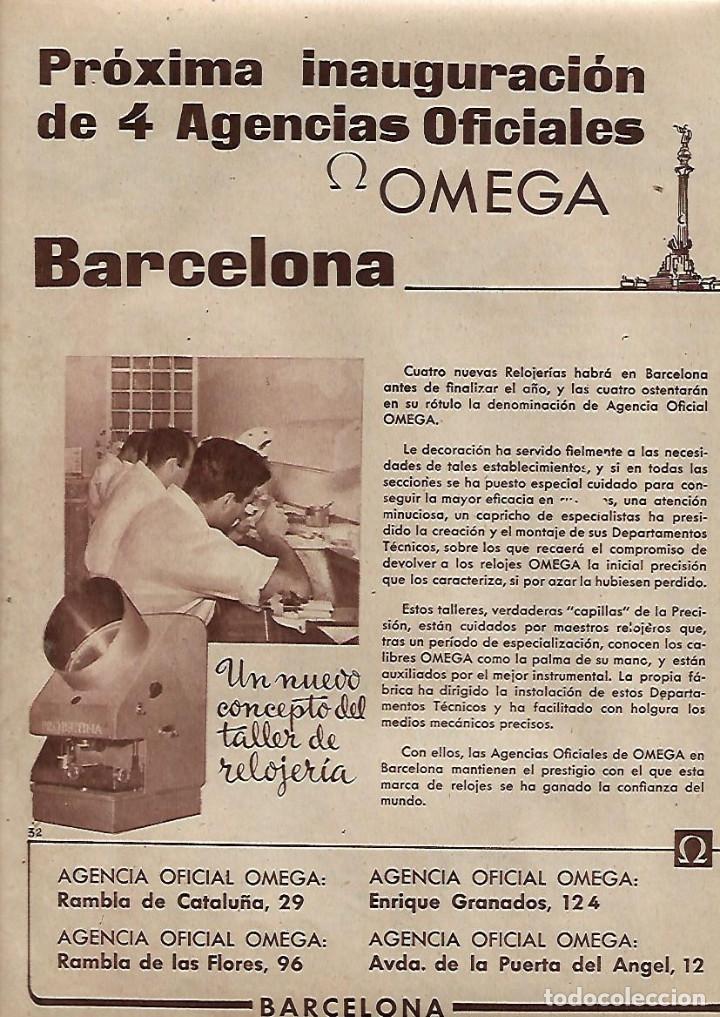 Collecting paper: A&Ntilde;O 1957 RECORTE PRENSA PUBLICIDAD NUEVAS AGENCIAS OFICIALES OMEGA RELOJERIA RELOJ BARCELONA