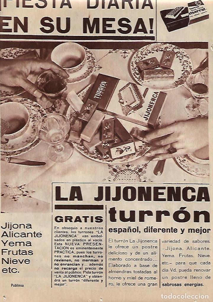 Collectionnisme: A&Ntilde;O 1962 RECORTE PRENSA PUBLICIDAD TURRON LA JIJONENCA JIJONA ALICANTE