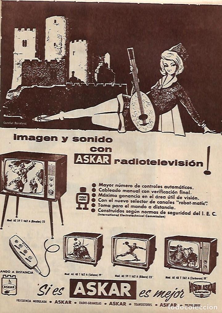 Collecting paper: A&Ntilde;O 1962 RECORTE PRENSA PUBLICIDAD ASKAR RADIOTELEVISION IMAGEN Y SONIDO TELEVISION