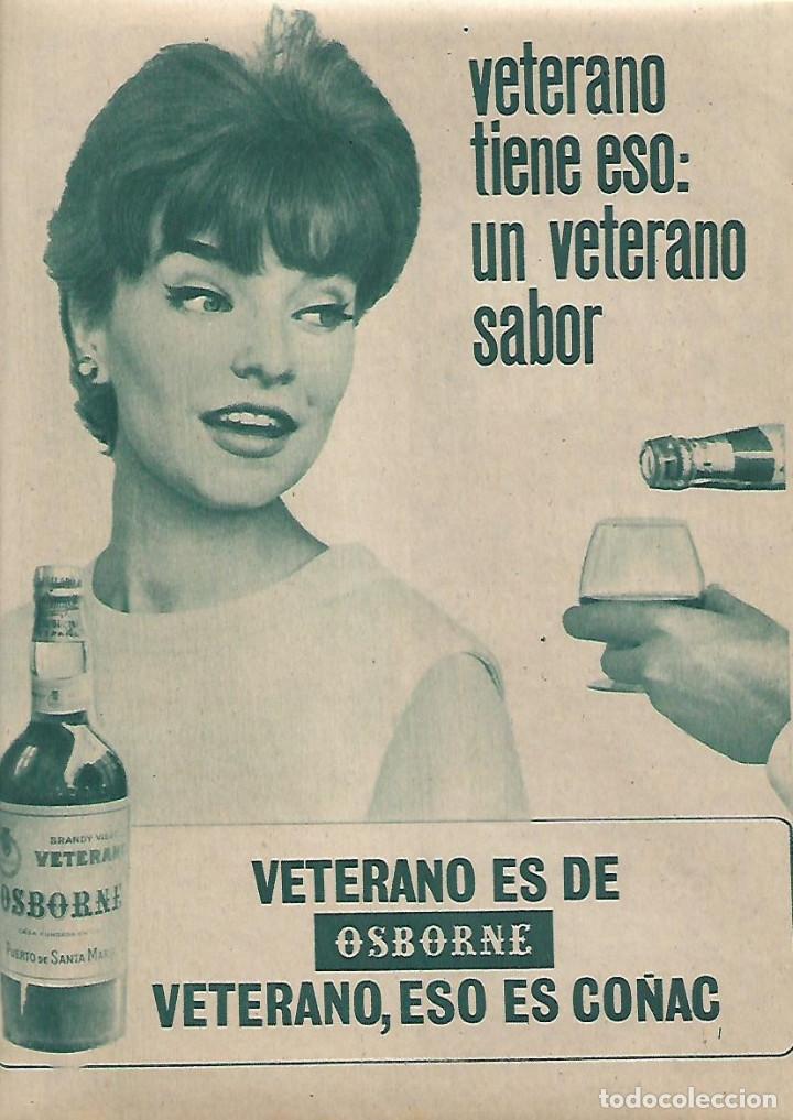 Colecionismo: A&Ntilde;O 1962 RECORTE PRENSA PUBLICIDAD BEBIDAS CO&Ntilde;AC VETERANO OSBORNE