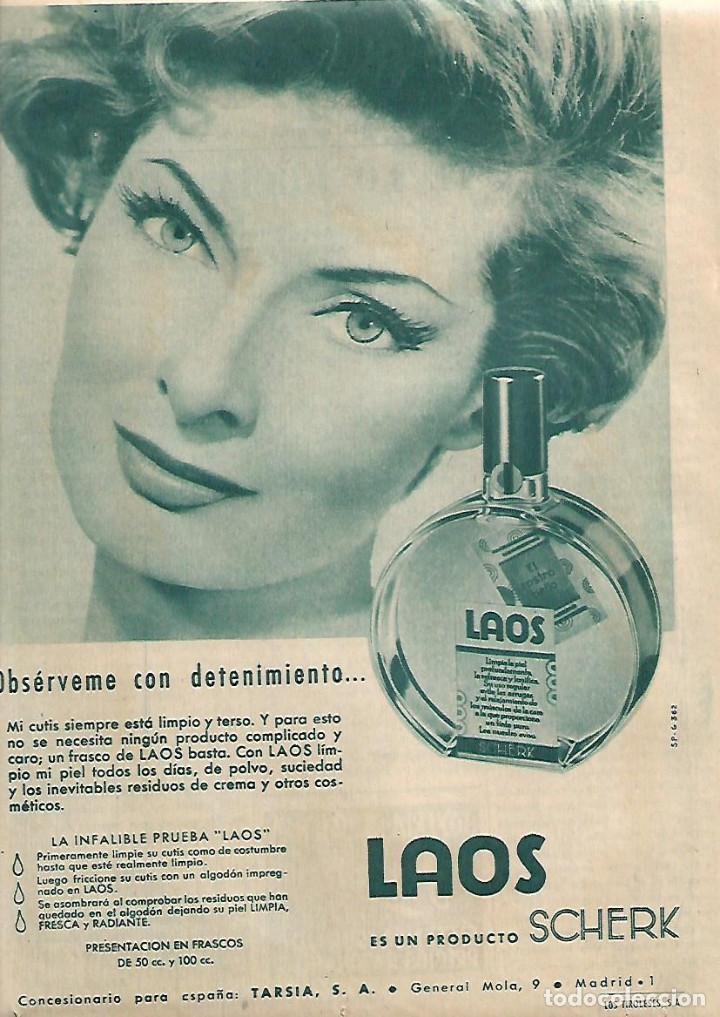 Coleccionismo: A&Ntilde;O 1962 RECORTE PRENSA PUBLICIDAD COSMETICA LOCION LIMPIEZA DE CUTIS LAOS SCHERK