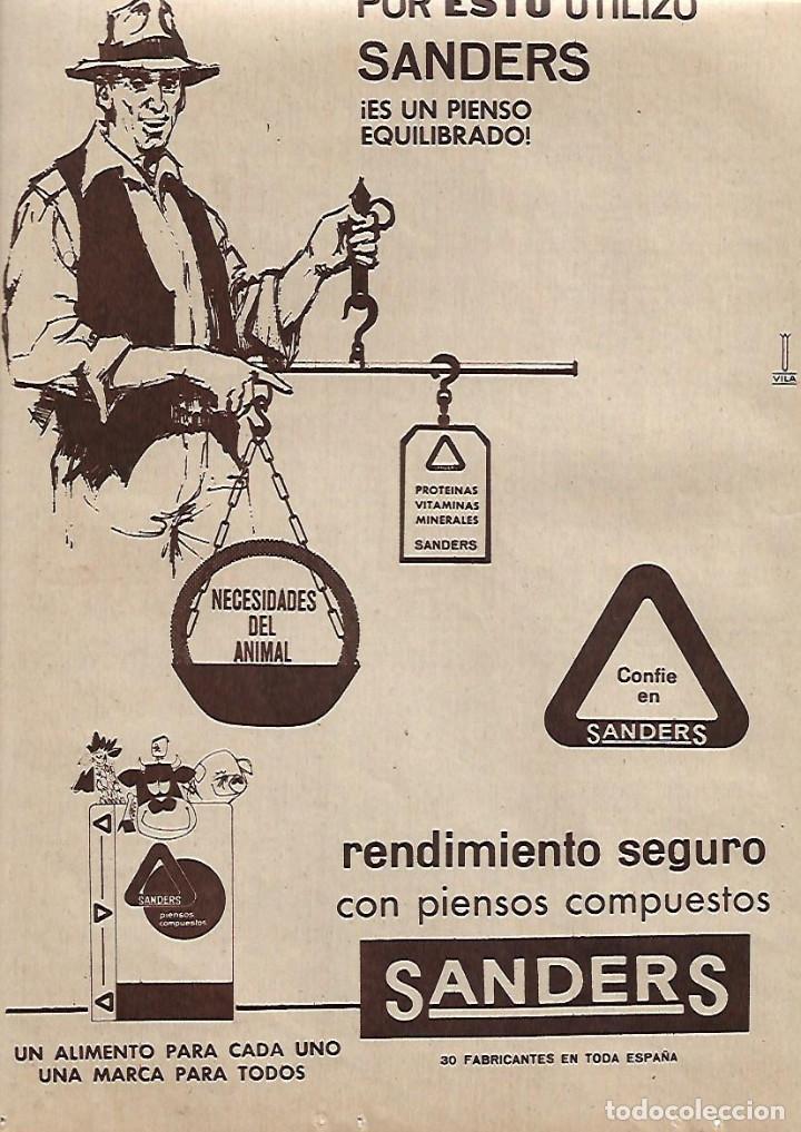 Coleccionismo: A&Ntilde;O 1962 RECORTE PRENSA PUBLICIDAD PIENSO PIENSOS COMPUESTOS SANDERS