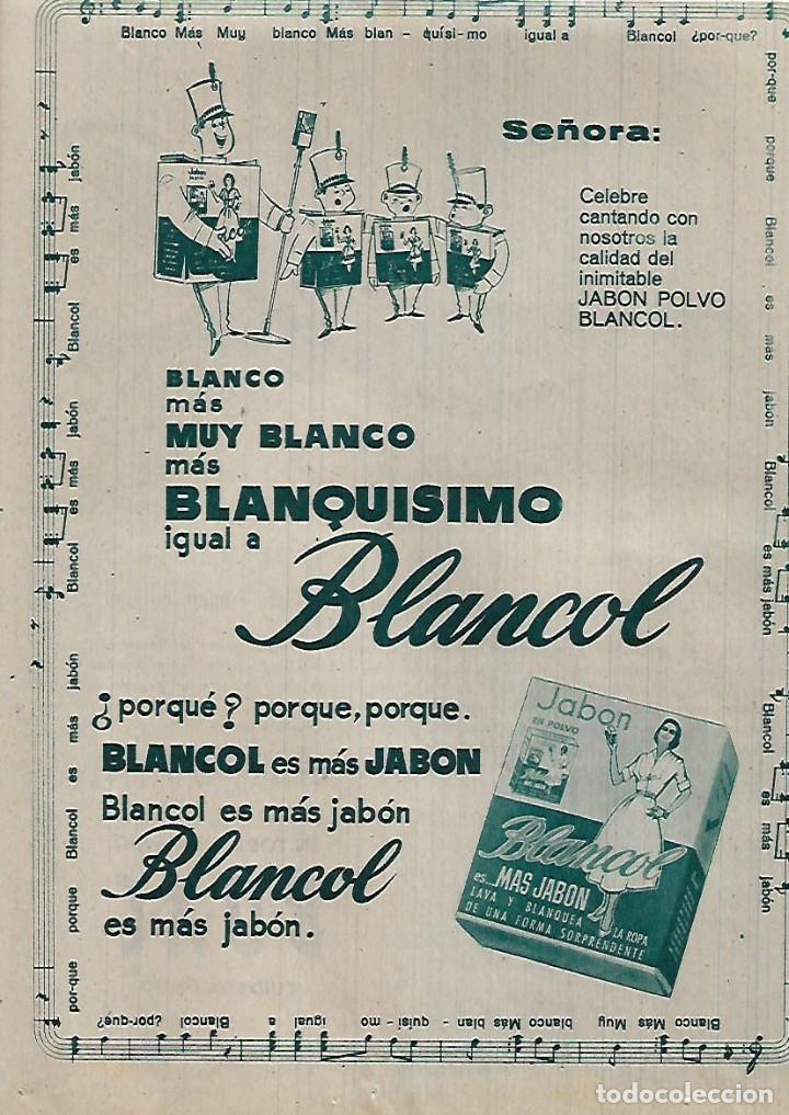 Coleccionismo: A&Ntilde;O 1960 RECORTE PRENSA PUBLICIDAD BLANCOL JABON POLVO PARA LAVAR