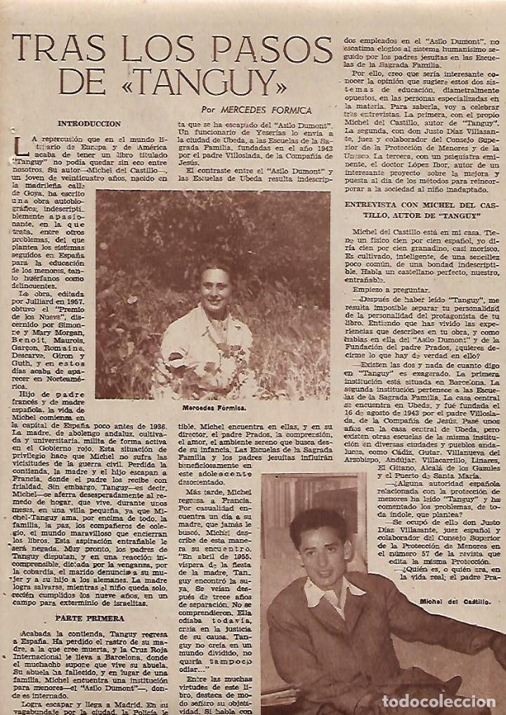 Collecting paper: A&Ntilde;O 1958 RECORTE PRENSA TRAS LOS PASOS DE TANGUY LIBRO DE MICHEL DEL CASTILLO