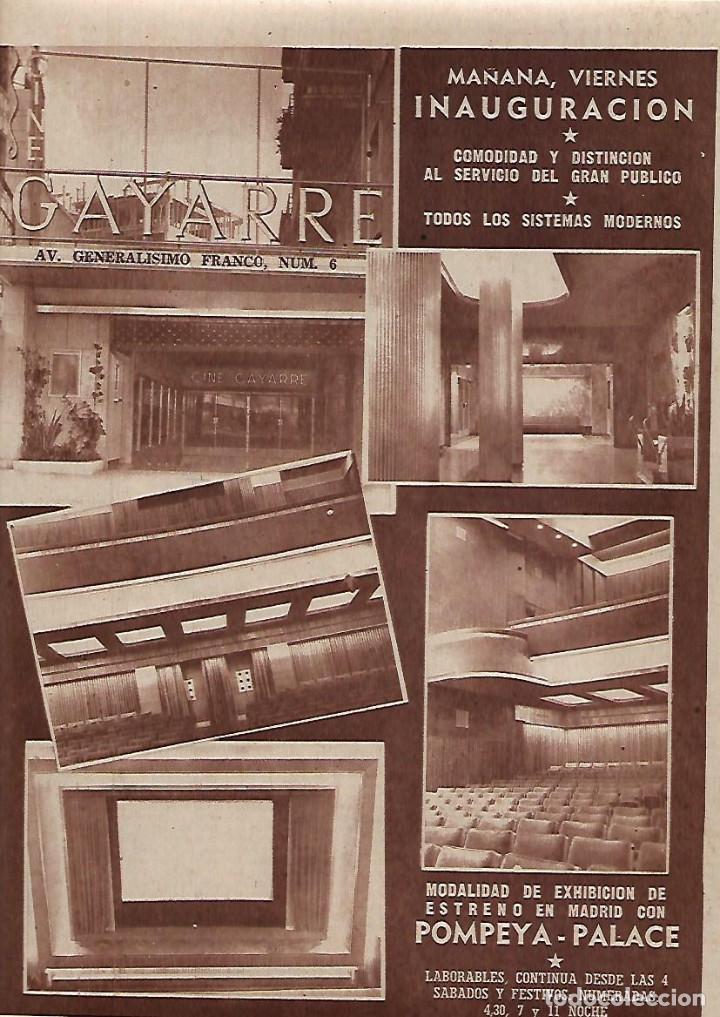 Collezionismo: A&Ntilde;O 1958 RECORTE PRENSA ANUNCIO INAUGURACION CINE GAYARRE PUBLICIDAD LABORATORIO LEDERLE