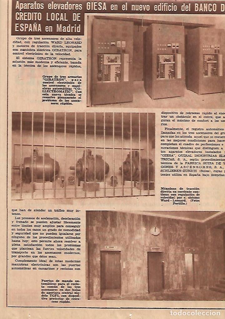 Sammelleidenschaft Papier: A&Ntilde;O 1959 RECORTE PRENSA PUBLICIDAD APARATOS ELEVADORES GIESA BANCO DE CREDITO LOCAL DE ESPA&Ntilde;A MADRID