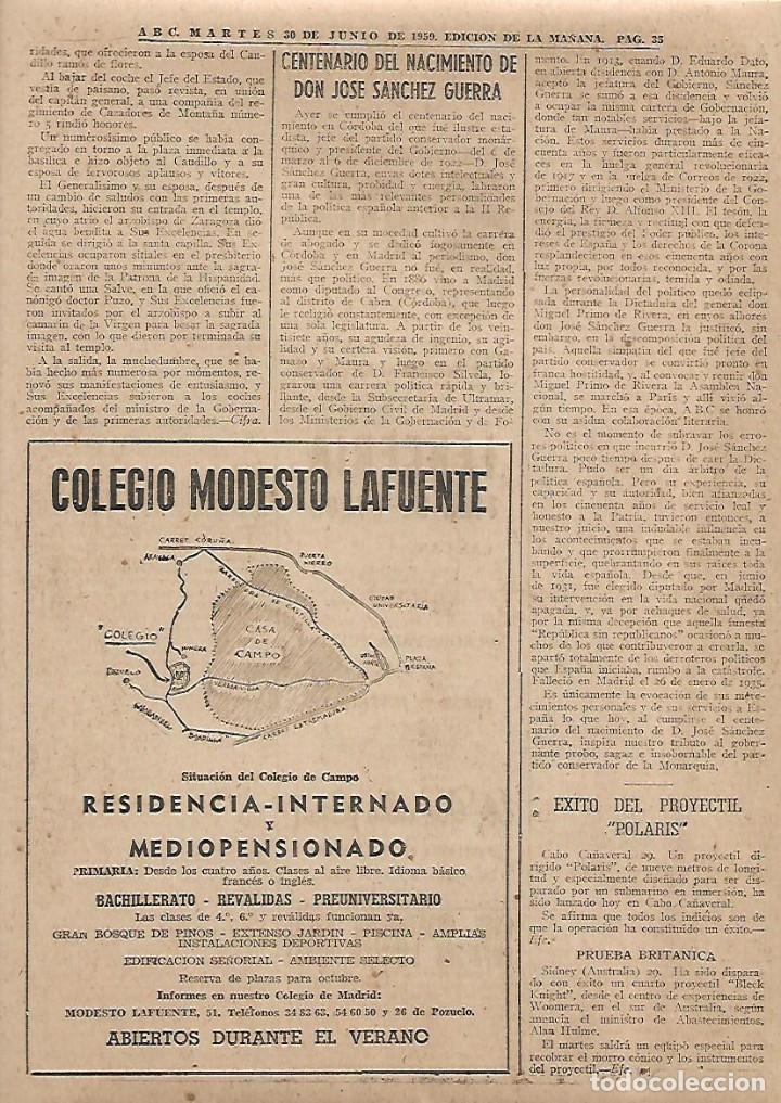 Collectionnisme: A&Ntilde;O 1959 RECORTE PRENSA PUBLICIDAD COLEGIO MODESTO LAFUENTE RESIDENCIA INTERNADO
