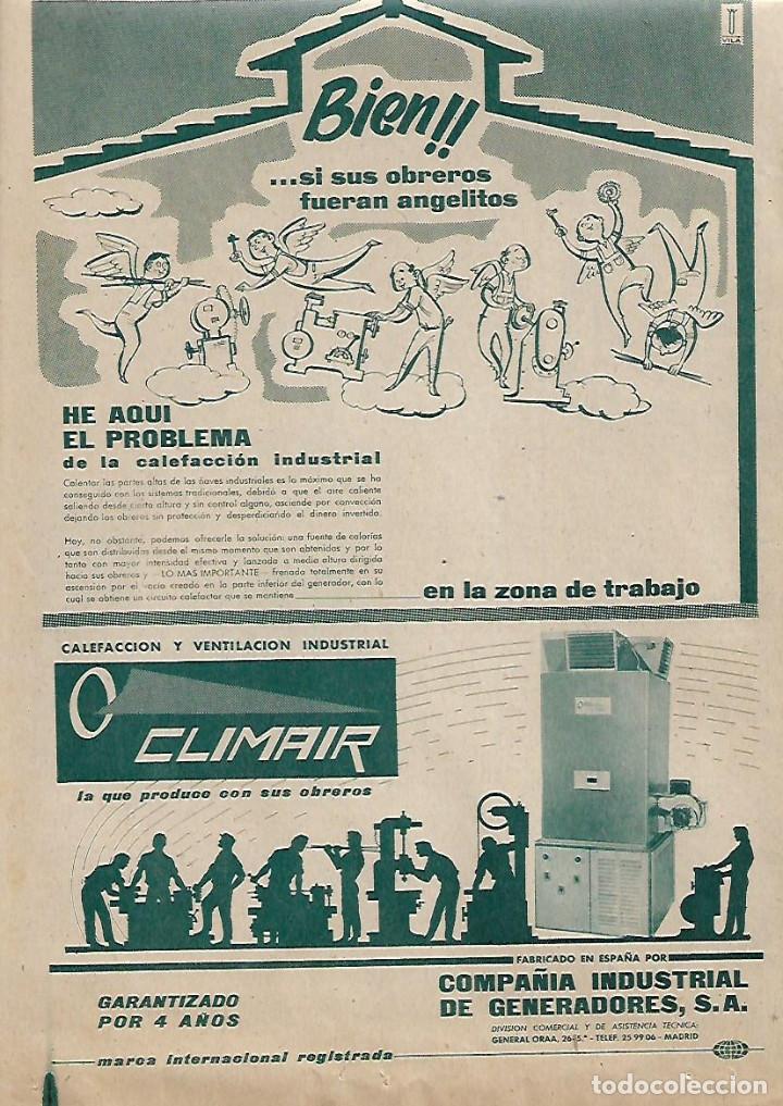 Collectionnisme: A&Ntilde;O 1958 RECORTE PRENSA PUBLICIDAD CLIMAIR CALEFACCION VENTILACION INDUSTRIAL GENERADOR