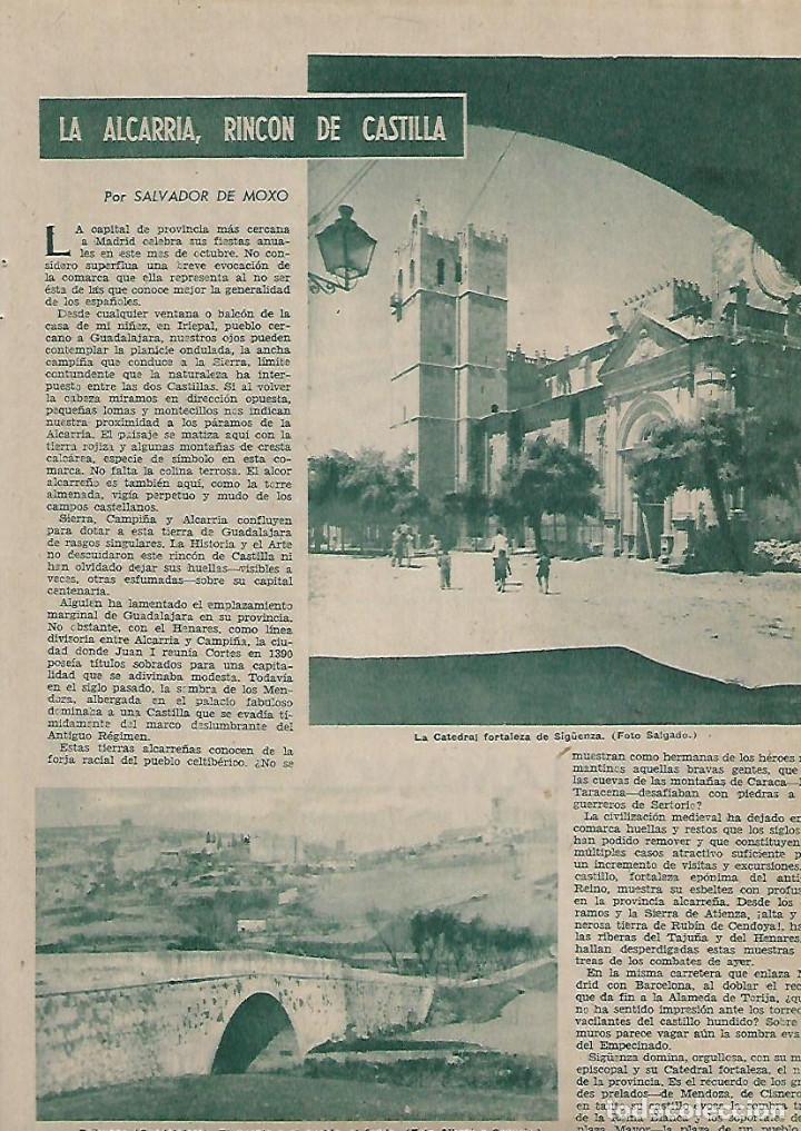 Collezionismo: A&Ntilde;O 1958 RECORTE PRENSA LA ALACARRIA RINCON DE CASTILLA CATEDRAL SIGUENZA  BRIHUEGA GUADALAJARA
