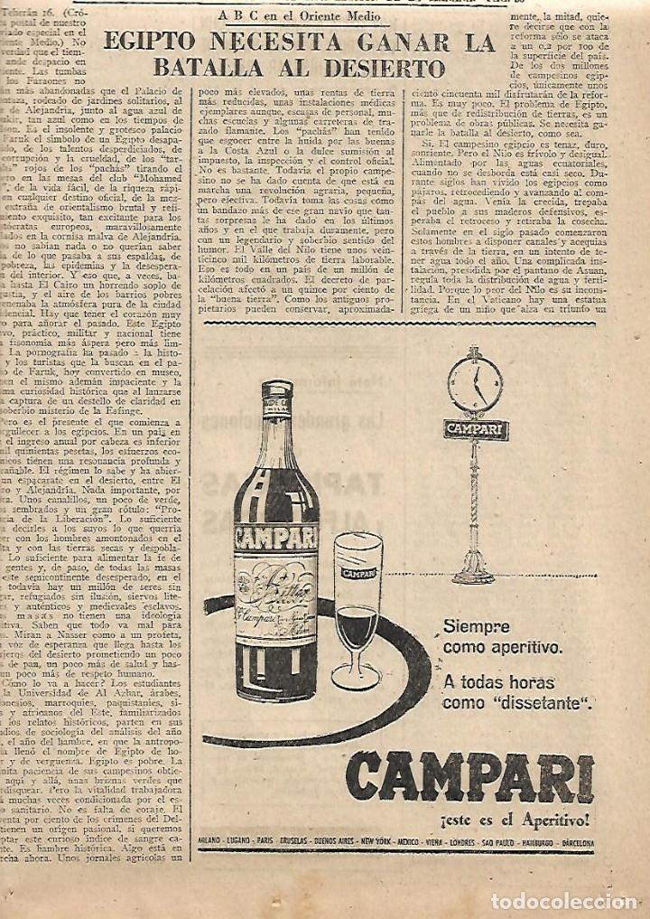 Collectionnisme: A&Ntilde;O 1958 RECORTE PRENSA PUBLICIDAD BEBIDAS APERITIVO CAMPARI