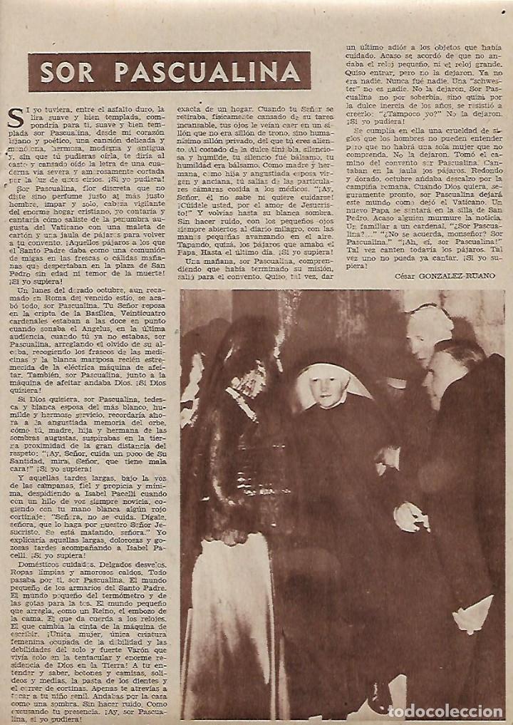 Collectionnisme: A&Ntilde;O 1958 RECORTE PRENSA SOR PASCUALINA MONJA HERMANA RELIGION