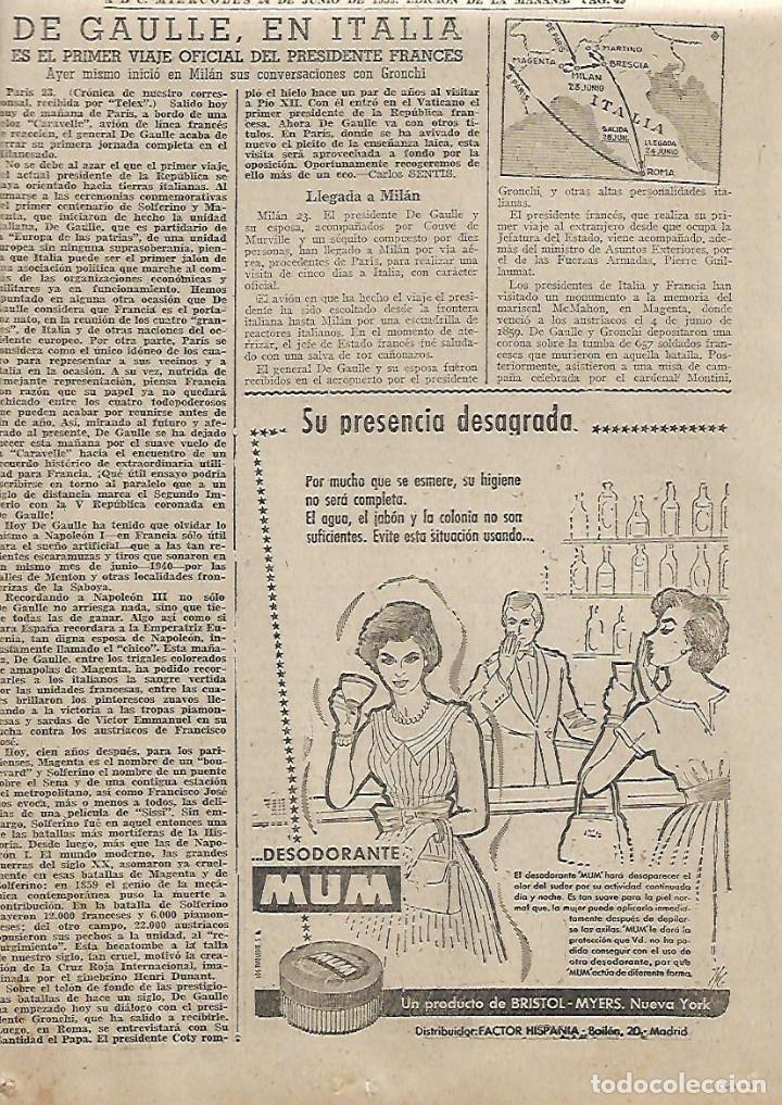 Sammelleidenschaft Papier: A&Ntilde;O 1959 RECORTE PRENSA PUBLICIDAD DESODORANTE MUM BRISTOL MYERS
