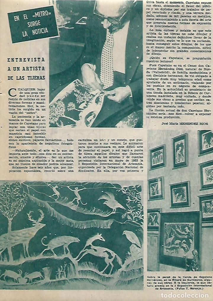 Collectionnisme: A&Ntilde;O 1959 RECORTE PRENSA ARTESANIA CAYETANO HERNANDEZ DIEZ RUEDA VALLADOLID ARTISTA DE LAS TIJERAS