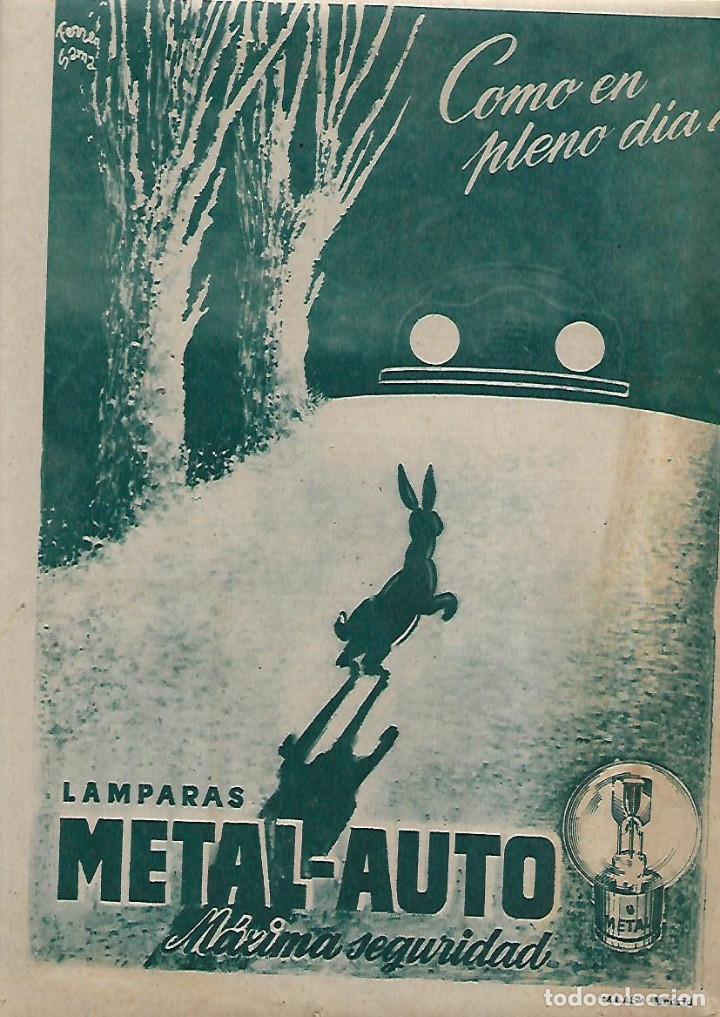 Coleccionismo: A&Ntilde;O 1959 RECORTE PRENSA PUBLICIDAD LAMPARAS LAMPARA METAL AUTO METAL-AUTO