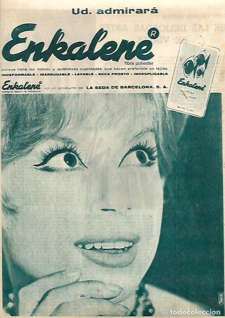 Sammelleidenschaft Papier: A&Ntilde;O 1962 RECORTE PRENSA PUBLICIDAD ENKALENE TEJIDO IMPERMEABLE FABRICADO EN LA SEDA DE BARCELONA
