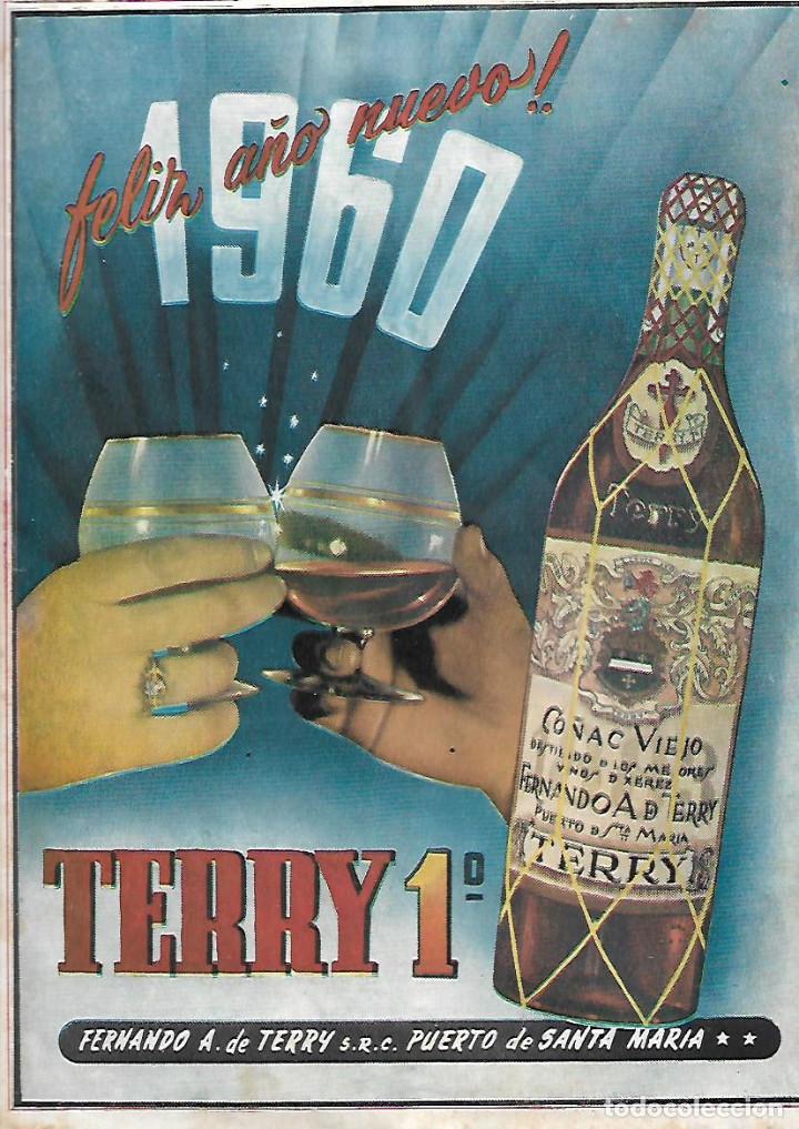 Collecting paper: A&Ntilde;O 1959 RECORTE PRENSA PUBLICIDAD BEBIDAS CO&Ntilde;AC VIEJO TERRY FELICITACION A&Ntilde;O NUEVO