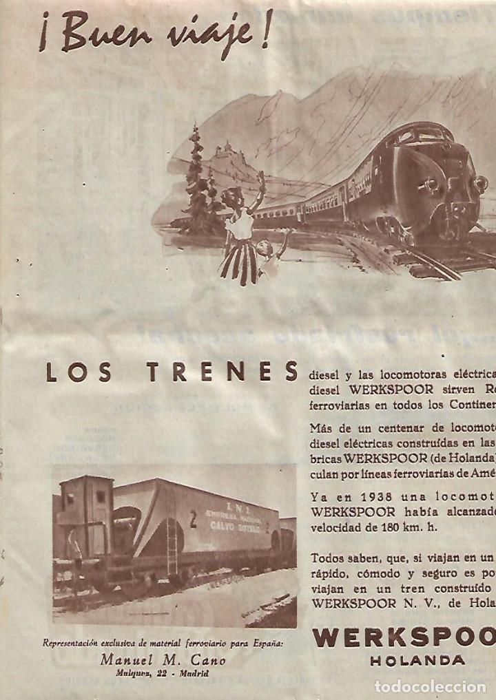 Sammelleidenschaft Papier: A&Ntilde;O 1959 RECORTE PRENSA PUBLICIDAD TREN LOCOMOTORA WERKSPOOR MANUEL CANO MATERIAL FERROVIARIO