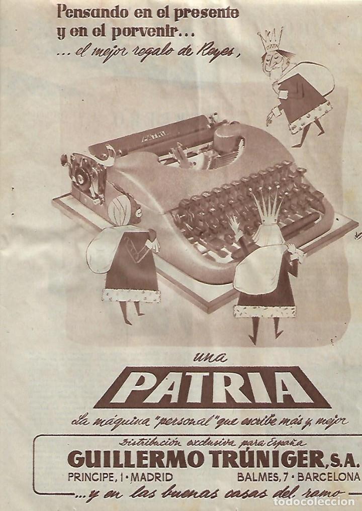 Collecting paper: A&Ntilde;O 1959 RECORTE PRENSA PUBLICIDAD MAQUINA DE ESCRIBIR PATRIA GUILLERMO TRUNIGER