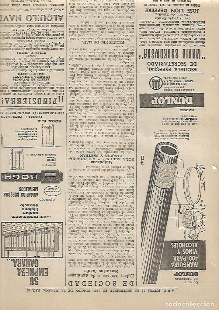 Collecting paper: A&Ntilde;O 1963 RECORTE PRENSA PUBLICIDAD MANGUERA 400 PARA VINOS Y ALCOHOLES DUNLOP
