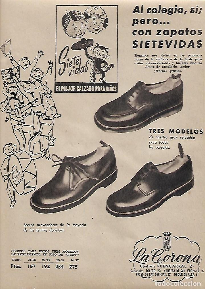 Coleccionismo: A&Ntilde;O 1963 RECORTE PRENSA PUBLICIDAD ZAPATOS CALZADO INFANTIL SIETEVIDAS LA CORONA  ZAPATOS