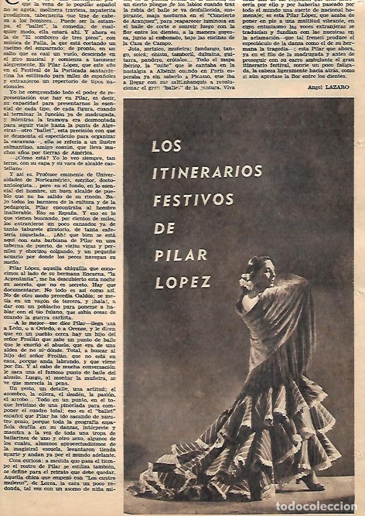 Sammelleidenschaft Papier: A&Ntilde;O 1963 RECORTE PRENSA PILAR LOPEZ ITINERARIOS FESTIVOS GIRA BALLET BAILE BIALARINA COREOGRAFA