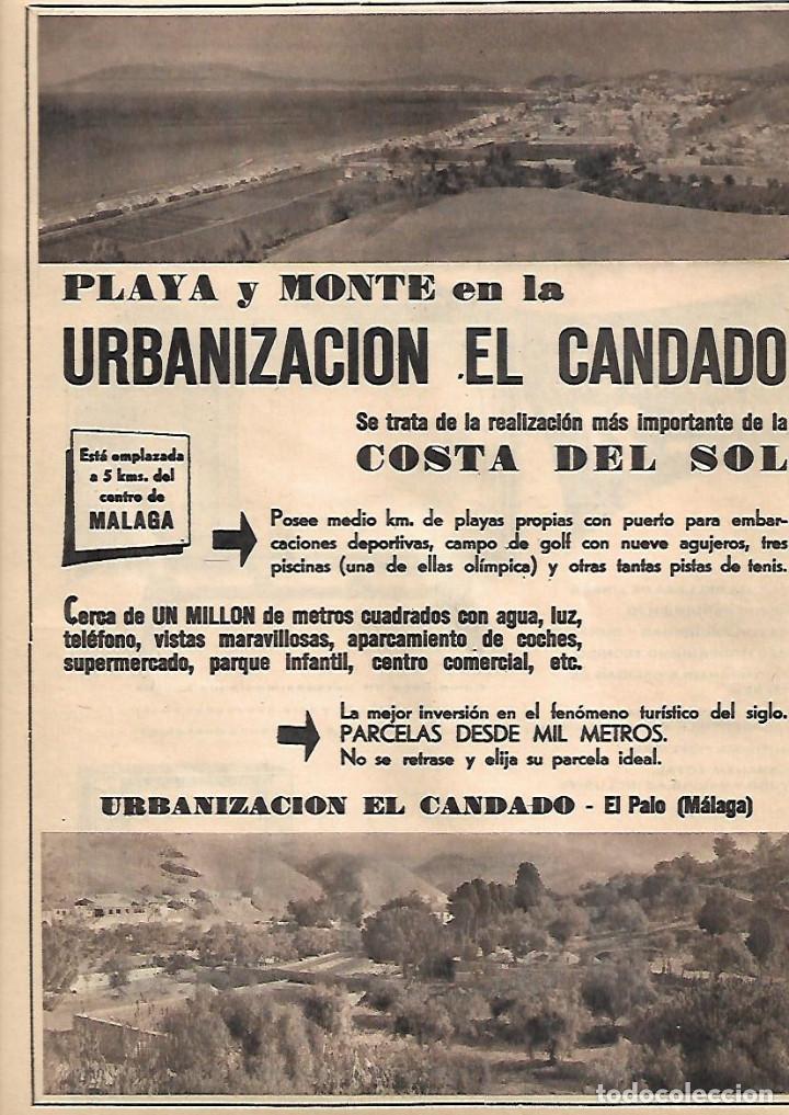 Colecionismo: A&Ntilde;O 1963 RECORTE PRENSA PUBLICIDAD URBANIZACION EL CANDADO EL PALO MALAGA COSTA DEL SOL