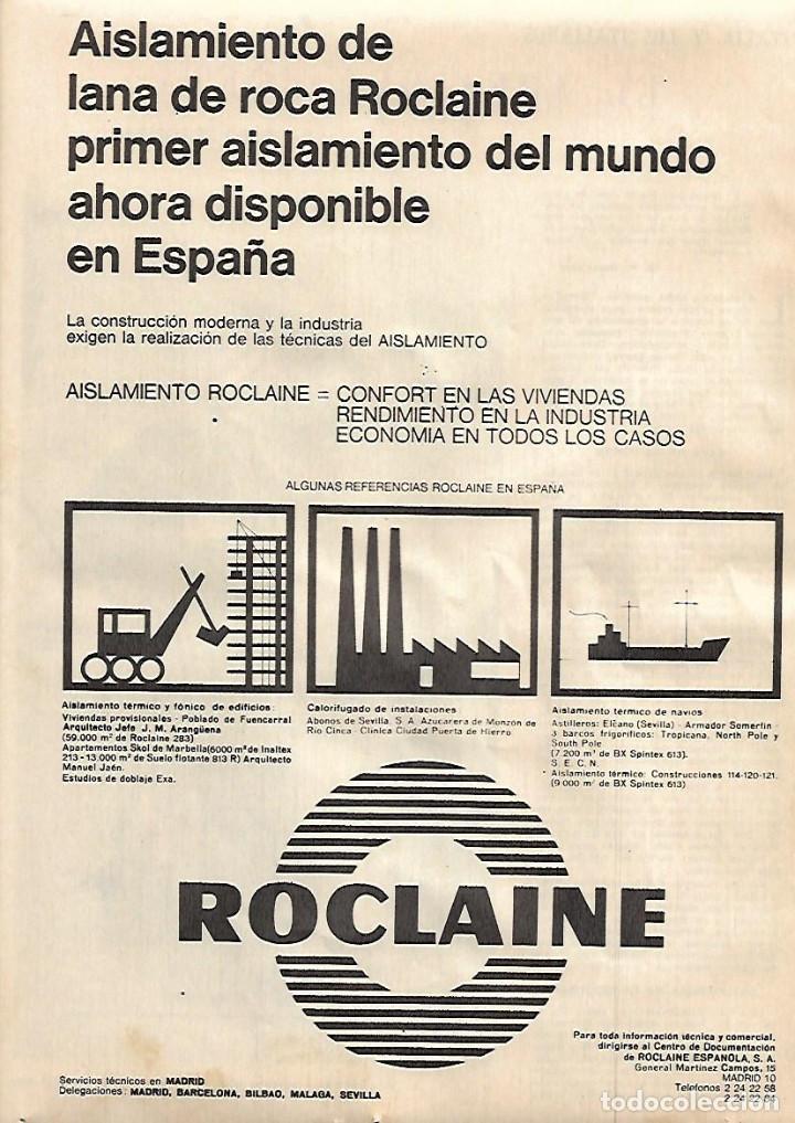 Collezionismo: A&Ntilde;O 1963 RECORTE PRENSA PUBLICIDAD ROCLAINE AISLAMIENTO DE LANA DE ROCA