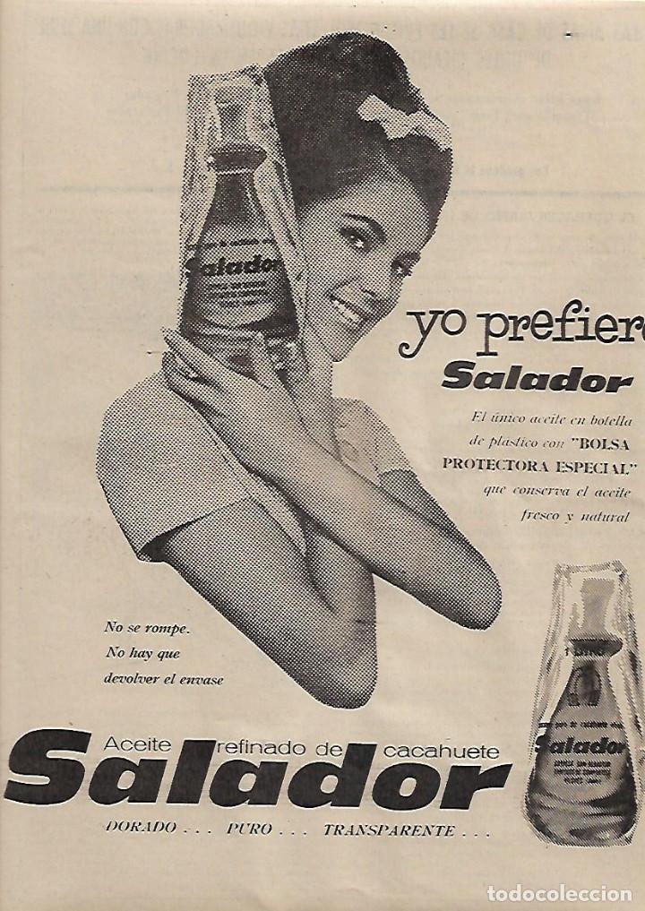 Collecting paper: A&Ntilde;O 1963 RECORTE PRENSA PUBLICIDAD SALADOR ACEITE REFINADO DE CACAHUETE