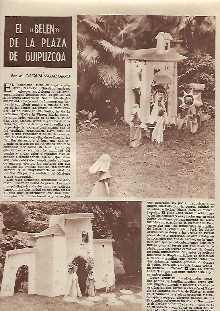 Collezionismo: A&Ntilde;O 1960 RECORTE PRENSA EL BELEN DE LA PLAZA DE GUIPUZCOA NAVIDAD FIGURAS PESEBRE