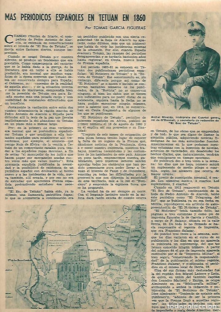 Sammelleidenschaft Papier: A&Ntilde;O 1960 RECORTE PRENSA PERIODICOS ESPA&Ntilde;OLES EN TETUAN EN 186O EL NOTICIERO DE TETUAN
